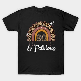 80 Years Old Fabulous Rainbow Leopard 80th Birthday T-Shirt